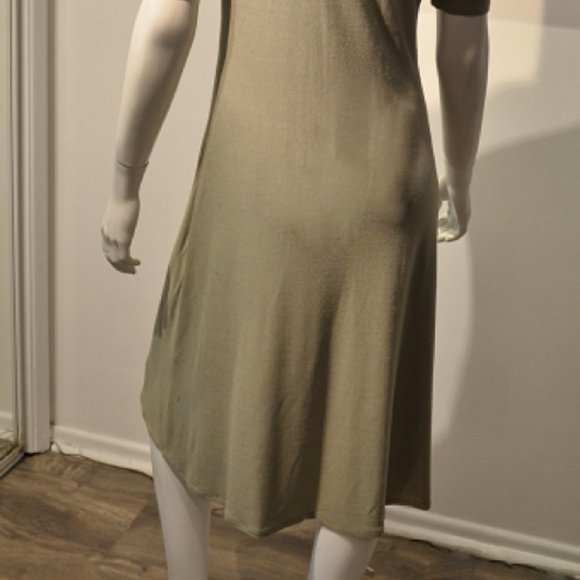 Serge Azar Moss Crepe Jersey Tee Shirt Dress - Picture 6 of 7